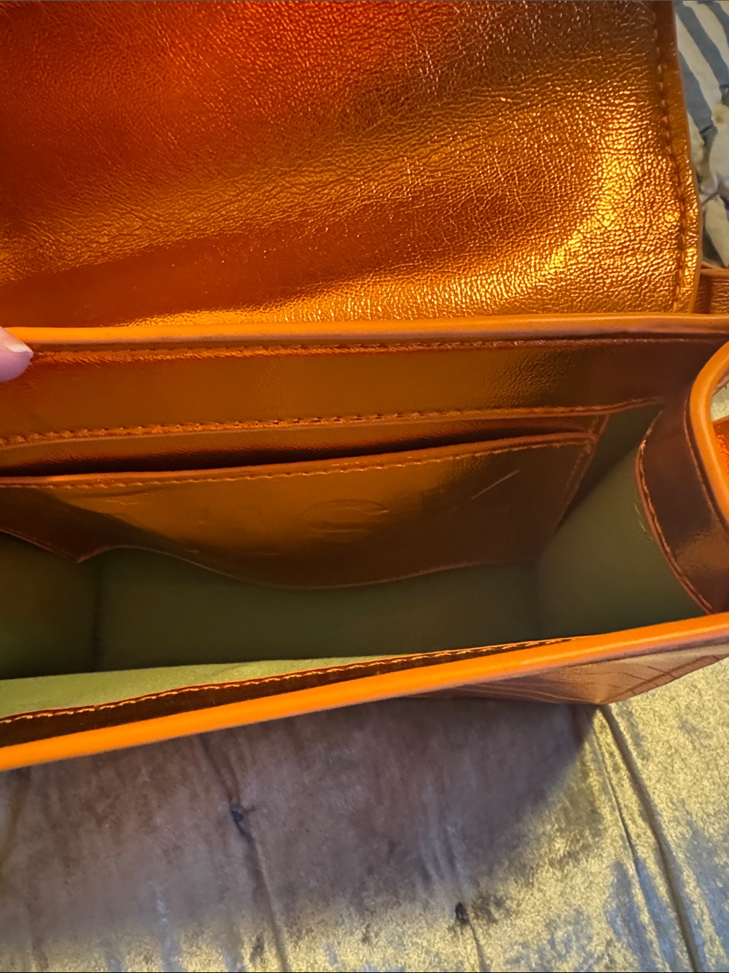 Urban Oufitters Metallic Orange Textured Crossbody Bag With Adjustable Strap — image 8 of 8